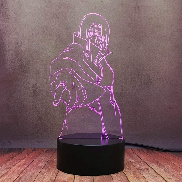 Naruto Kakashi Uchiha Sasuke 3D Illusion Nattlampa Liten