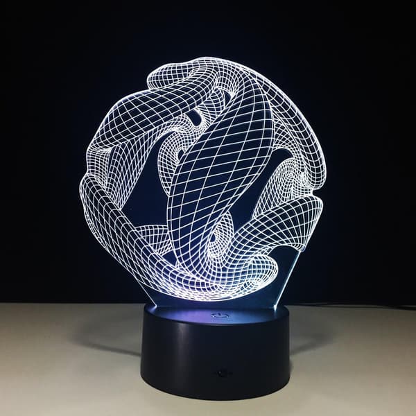 Kunstnerisk Abstraktion Moderne 3D USB Natlampe Farverig Colo