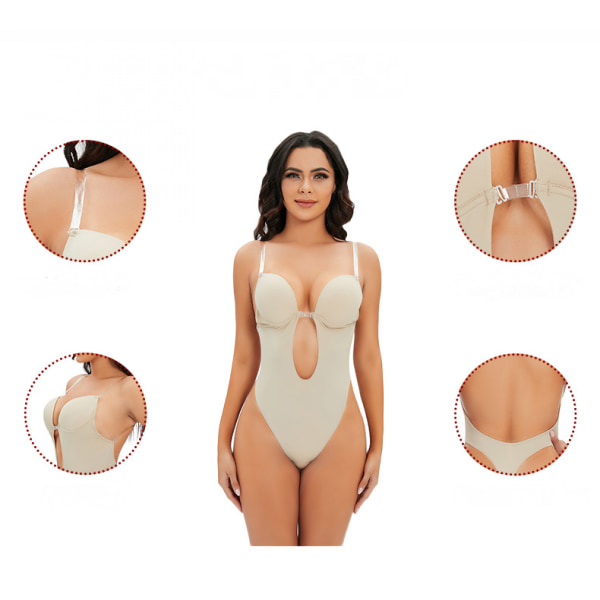 Bodysuit Dyb V Body Shapewear Til Bryllupsfest, Størrelse L A161