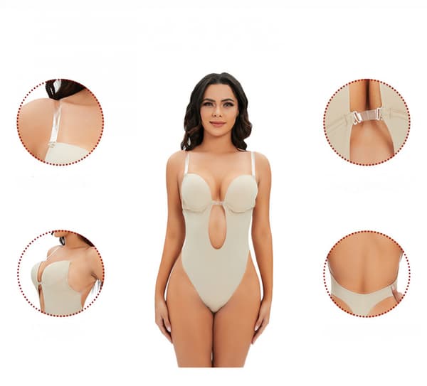 dysuit Deep V Body Shapewear för bröllopsfest, storlek XXL A159