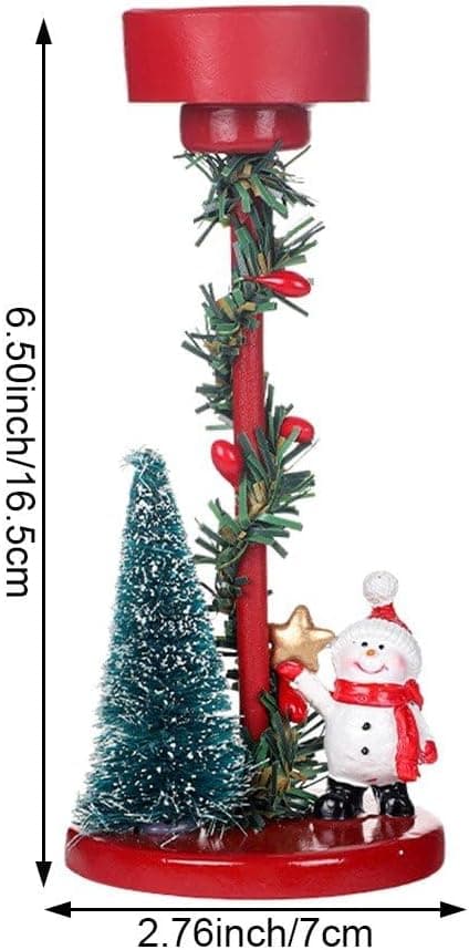 Festlige lysestaker i resin, snømann dekor for bordpeis Snowman