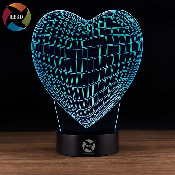 3D Optisk Illusions Natlampe - 7 LED Farveskiftende Lampe