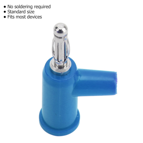 10 st lödfria bananpluggar ABS mässing lykta öppna skruvbanankontakter för växelriktare 4 mm Blue