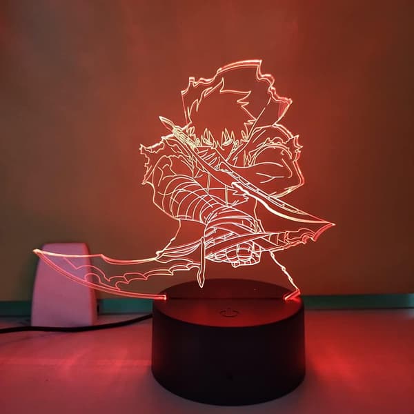 Anime Tegneserie 3D Illusjon Nattlys, LED Bordlamper, S