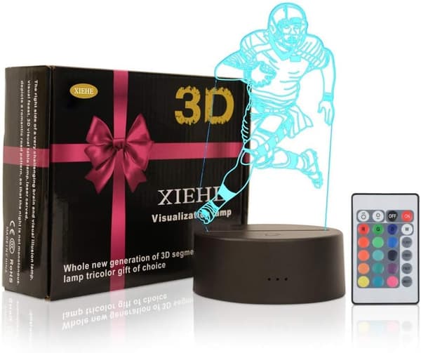 3D Illusion LED Natlampe, 16 Farver Gradvis Skiftende Touch