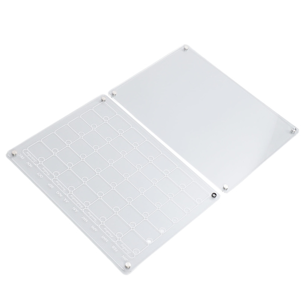 2 st magnetiska akrylkalendrar för kylskåp 16x12in Tidsstyrning Kylskåp Månatlig whiteboard för planering