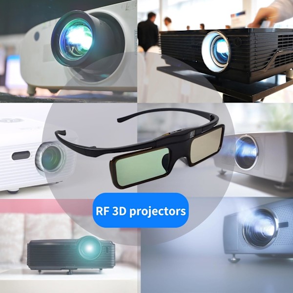 2X 3D aktiva slutareglasögon uppladdningsbara för RF 3D TV, 3D-glasögon för Sony, Panasonic, Epson 3D-projektor, Samsung 3D TV 1 pcs