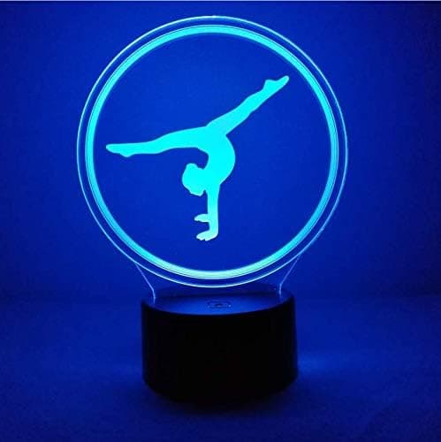 3D Kunstnerisk Gymnastik Natlampe USB Drevet Touch Switch