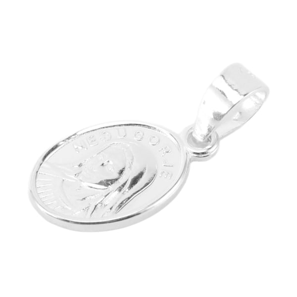 Mirakulös medalj 925 Sterling Silver polerad finish Jungfru Maria oval halsbandhänge religiös present smycken