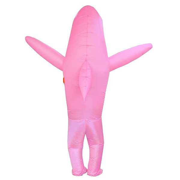 Uppblåsbar Hajdräkt Luftblåst Käkar Jumpsuit Maskeraddräkt Rolig Carcharias Dräkt för Cosplayfest Pink