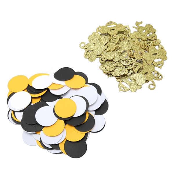 100 stk Bie Konfetter Gul Svart Hvit Sirkel Gull Glitter Bie Temafest Dekorasjon for DIY