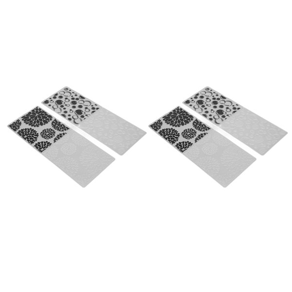 4 st präglingsmappar Unik design konkav konvex textur präglingsmallmapp för DIY inbjudningar korttillverkning