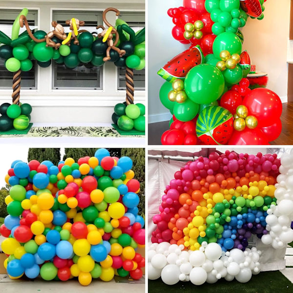 129 stk. grønne balloner i forskellige størrelser 18 12 10 5 tommer grøn latex ballonbue til maskefest dekorationer fødselsdag baby shower bryllup Green