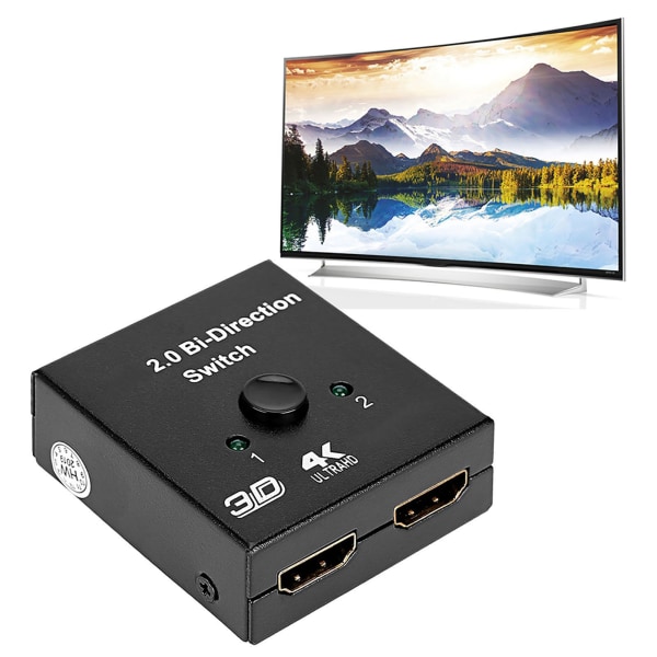 HD Multimedia Interface 2 innganger til 1 utgangsvifte HD Multimedia Interface Splitter Toveis HD Multimedia Interface Switcher Støtte 4K