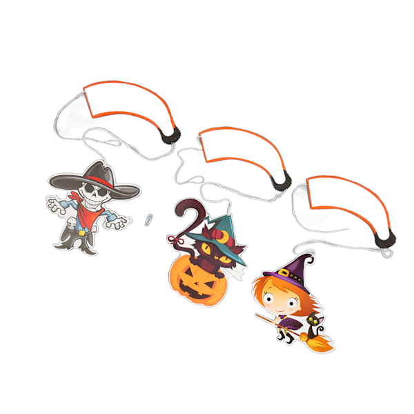 3 kpl Halloween-paperiripustuskoristetta, kurpitsa, pääkallo, noita, Halloween-paperiripustuslyhty, DIY-ripustuskoriste