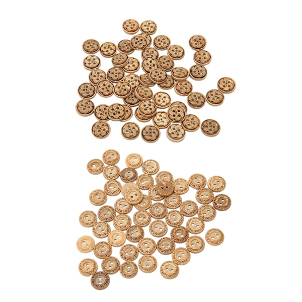 100 stk tre knapper 11 mm diameter DIY håndverk 2 hull 4 hull runde knapper sy på knapper for håndverk dekorative