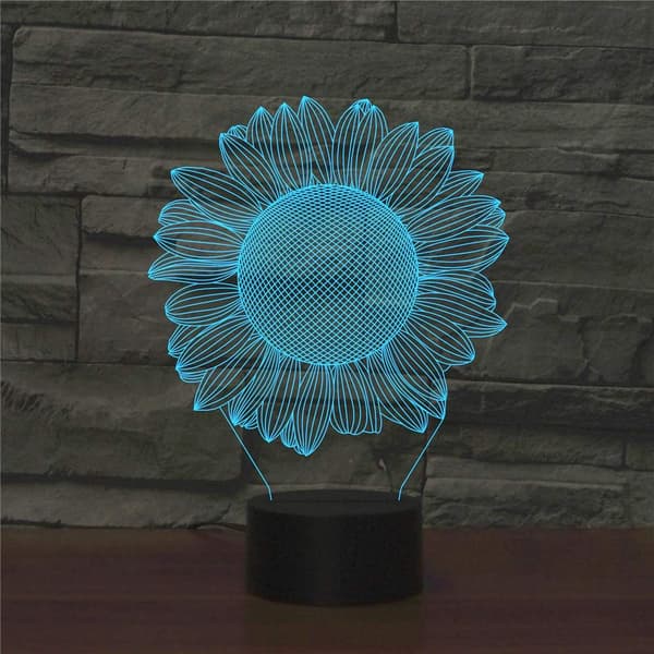 3D Solsikke Optisk Illusion Model Visuelt Natlys 7 Farver