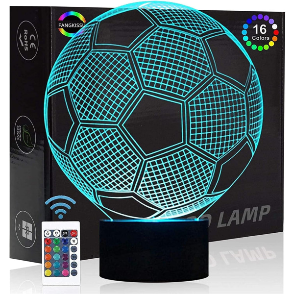 Fotboll 3D LED Nattljus Touch Bord Säng Optisk Illusion