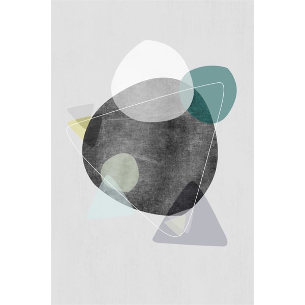 Geometrisk Patchwork 1 Wall Art Canvas Print Poster, Simpel Abstrakt Akvarel A