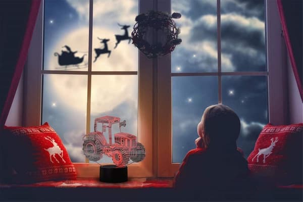 Traktor 3D Illusion Natlampe, 16 Farveskift Dæmpbar