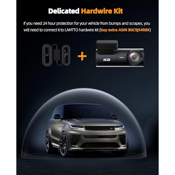 Dash Cam 4K WiFi 2160P Bilkamera, Dashkamera för bilar, Mini Front Dashcam för bilar med nattseende, Loop-inspelning, G-sensor, 24H parkeringsövervakning,