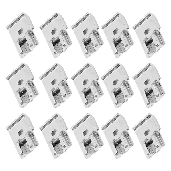 15 stk. Dobbelt Kantsyningspresserfod i Rustfrit Stål 2,3x1,8cm Blankt Udseende Syning Kantsyningspresserfod til Husholdningssøm