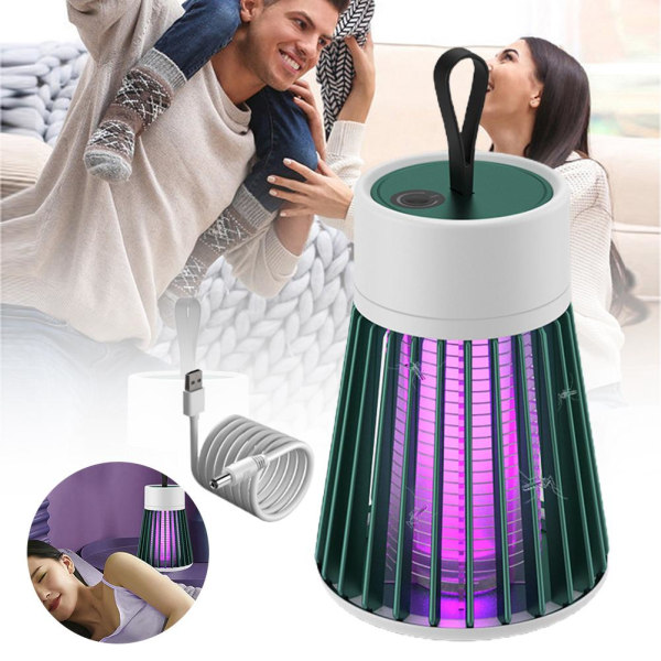 Myggmedelslampa, USB laddning, lågt brus och låg strålning för hushåll och utomhus multifunktionell bärbar myggmedelslampa Green