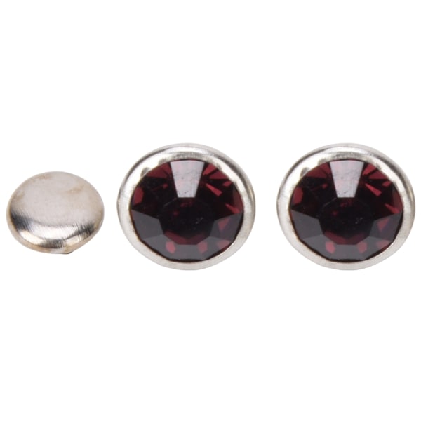 50 set Rhinestone nitar Kristall diamant nitar Läderhantverk Väska Kläder Dekoration 8mm Silverkant Djuplila Diamant