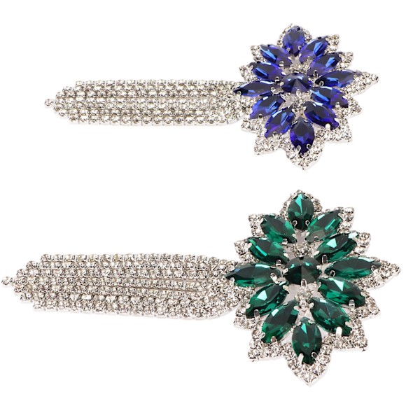 2 st kristallglas strass brosch 2 färger fashionabla dekorativa kristallglas strass tofs brosch stift för man kvinna