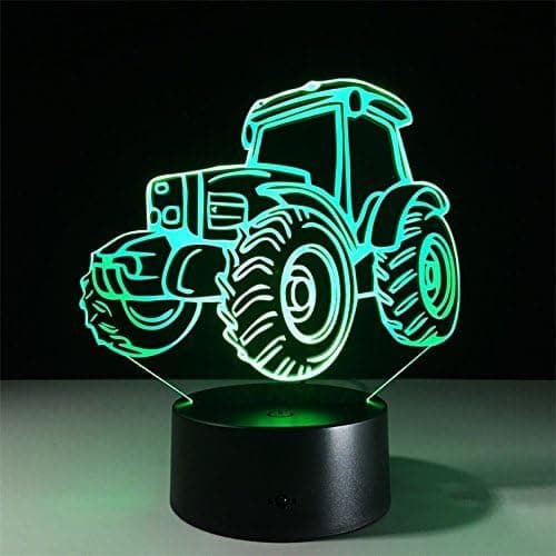 3D Bil Traktor Lastbil Natlampe Touch Switch Bordlampe Opt
