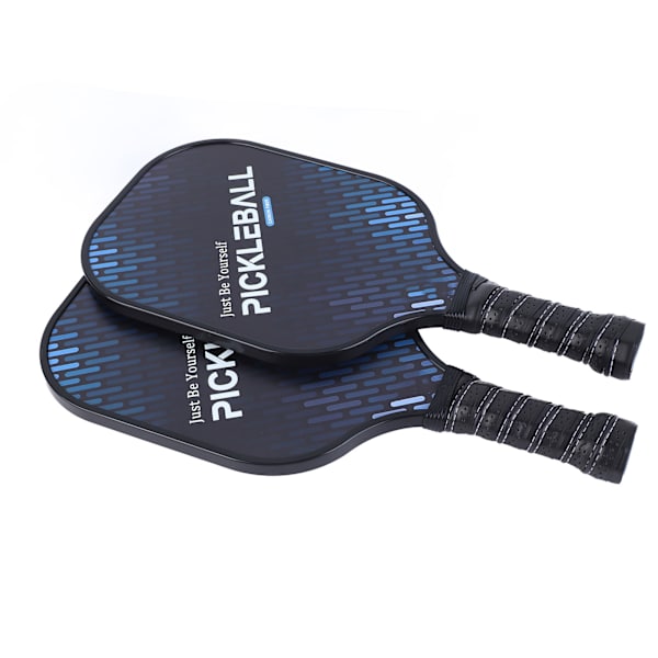 2 st Pickleball-rackset Hållbara Kolfiber PE Bekvämt Grepp Lätt Pickleball Set med 4 Bollar för Utomhus Hem Svart och Blå