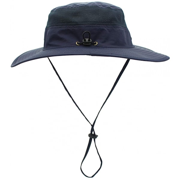 Hatt för män med solskydd UPF 50+ bred brätte hinkhatt vindtät fiske Navy Blue