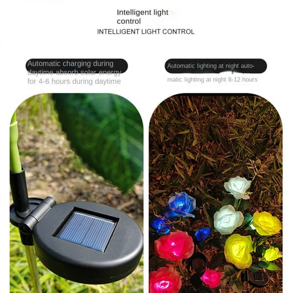 Solcelleblomster Roser Lys Udendørs Have Dekorativ med St 5 Blue A