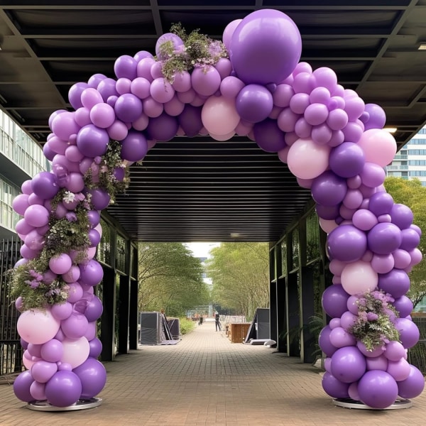 130 stk. lilla balloner i forskellige størrelser 18\" 12\" 10\" 5\" ballonbue guirlande sæt perfekt til fødselsdagsfest, dimission, babyshower, bryllup, dekoration Purple