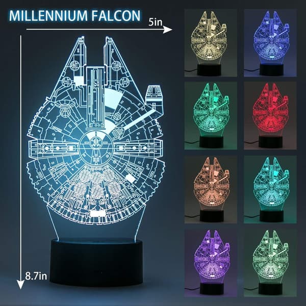 Star Wars Lampe Nattlys 3D Illusjonslampe Skrivebord for Stue