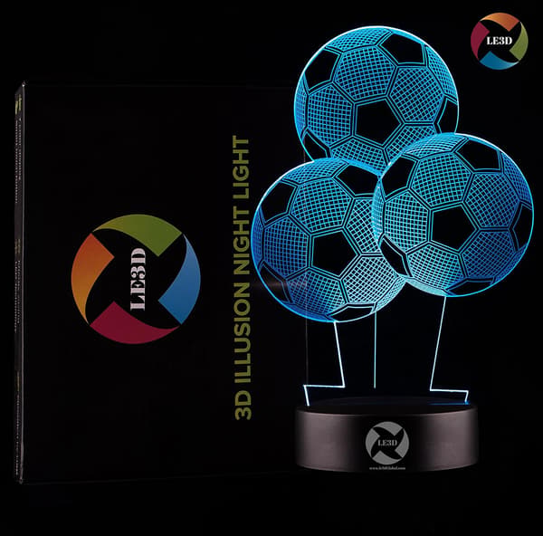 3D Optisk Illusjon Nattlys - 7 LED Fargeskiftende Lampe