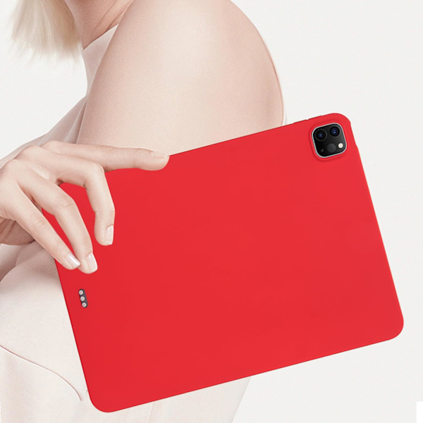 Skal för iPad Pro 11 tum M4 2024, UUcovers Lättviktigt Mjukt TPU Baksida Stötsäkert Skydd Anti-Repor Skal Silikon Gummi Skal Red 2024 Pro 11