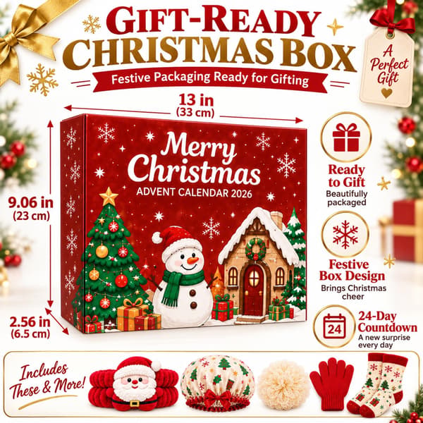 2026 Flickors adventskalender, 24-dagars julhår- och accessoarpresentkit