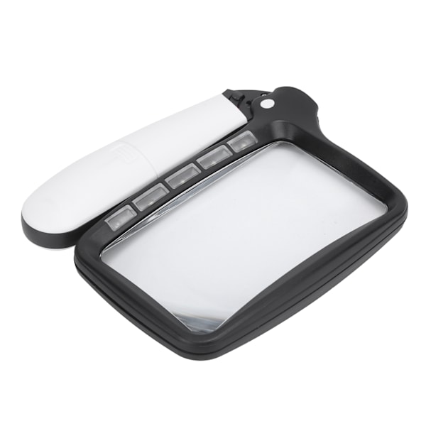 Forstørrelsesglass Foldable Håndholdt 5 LED-lys Høydefinisjon Akryl Lupe for Eldre Lesing Utskrift