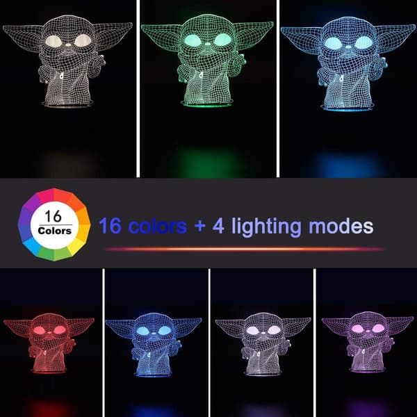 3D Nattlys, Hologram Effekt Led Illusjon Bordlampe, 16
