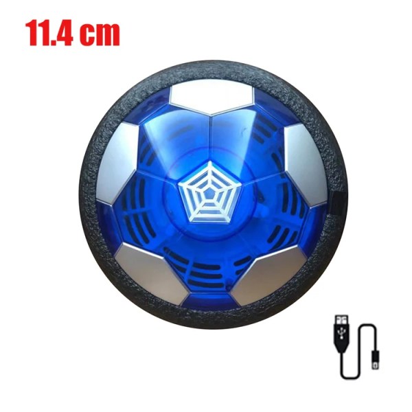 18/11cm Elektrisk fotboll boll upphängd fotbollsleksaker fotboll glidande luftkudde flytande skumfotboll barn present med LED-ljus