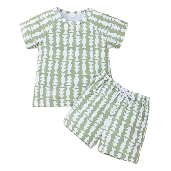 Flickor 90% bomull 2-delad pyjamas, XL (ljusgrön)