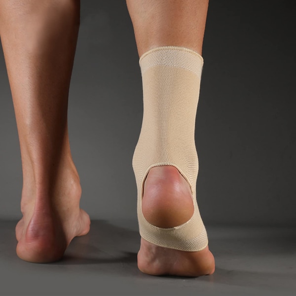 Ankelstøtte Kompressionsærme (2 PAK), Åndbar Ankelstøtte Til Mænd Kvinder, Ankel Kompressionssok Til Hævelse, Plantar Fasciitis, Forstuvning Nude Large 2 PACK