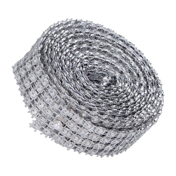 Plast Rhinestones 4 Rader Mesh Klær Sko Vesker Dekorasjon Bånd med Lim