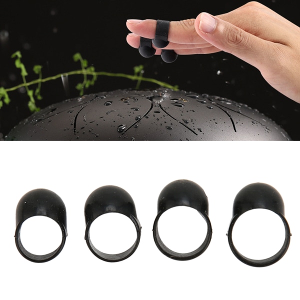 4 stk. Tungetromme Finger Picks Assorterede Størrelser Perfekt Pasform Plast Cement Handpan Fingerbeskytter til Percussion
