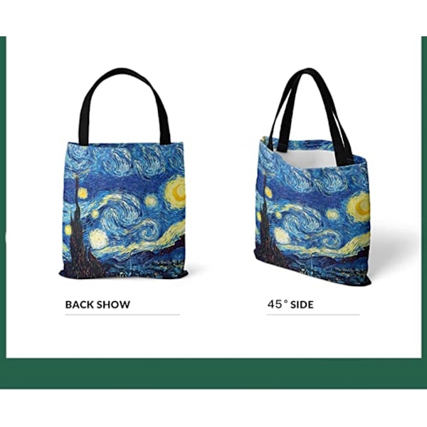 AVEKI Canvas Tote taske, Dame Casual Skuldertaske Håndtaske, Genanvendelig Multipurpose Heavy Duty Shopping Grocery Bomuldspose til Udendørs, Himmel