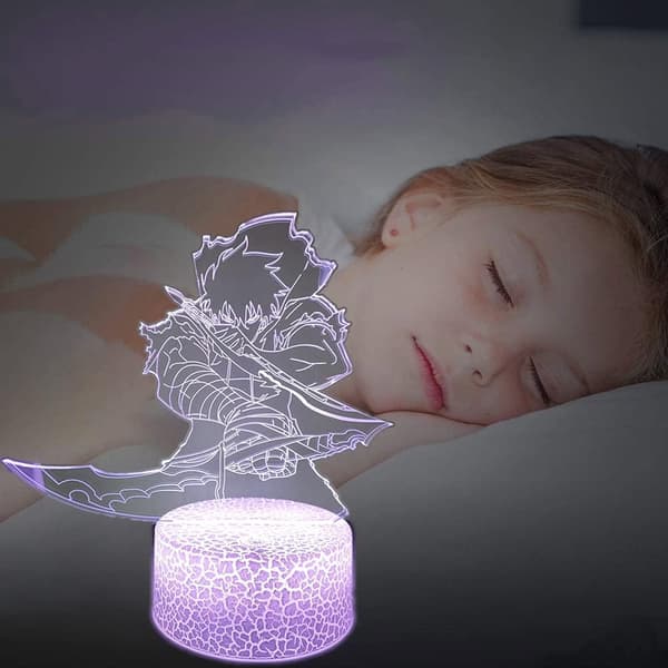 Anime Tegneserie 3D Illusjon Nattlys, LED Bordlamper, S