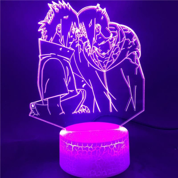 Naruto Kakashi Uchiha Sasuke 3D Illusion Nattlampa Liten