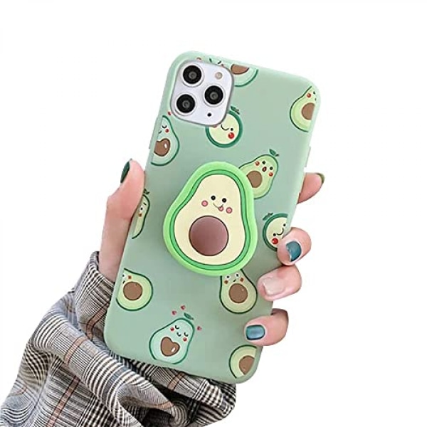 Kompatibel med iPhone- case, Cute Cartoon 3D Avocado Green