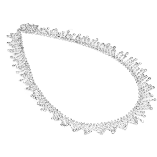 Rhinestone Fringe 1 Yard Elegant Style Highly Durable Exquisite Glossy Eco Friendly Rustproof Widely Used Rhinestone TrimOblique Circular Rhinestone